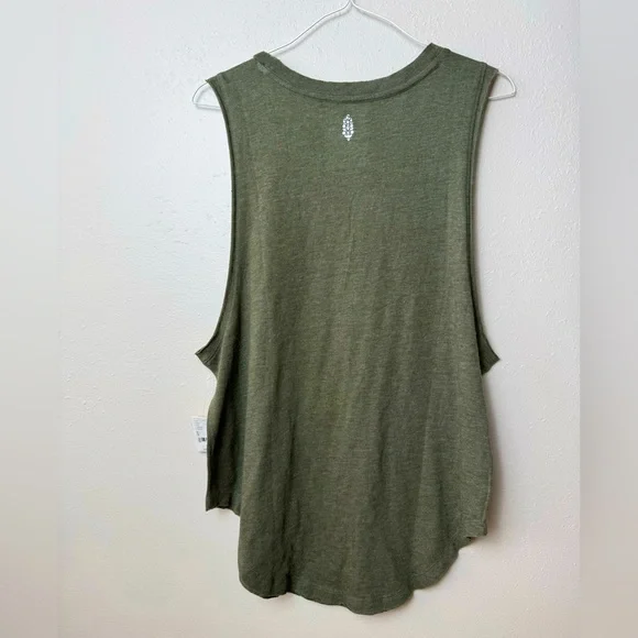 NWT Free People Tank Top Faded Away Buti High Neck in Green Size S - Picture 5 of 7